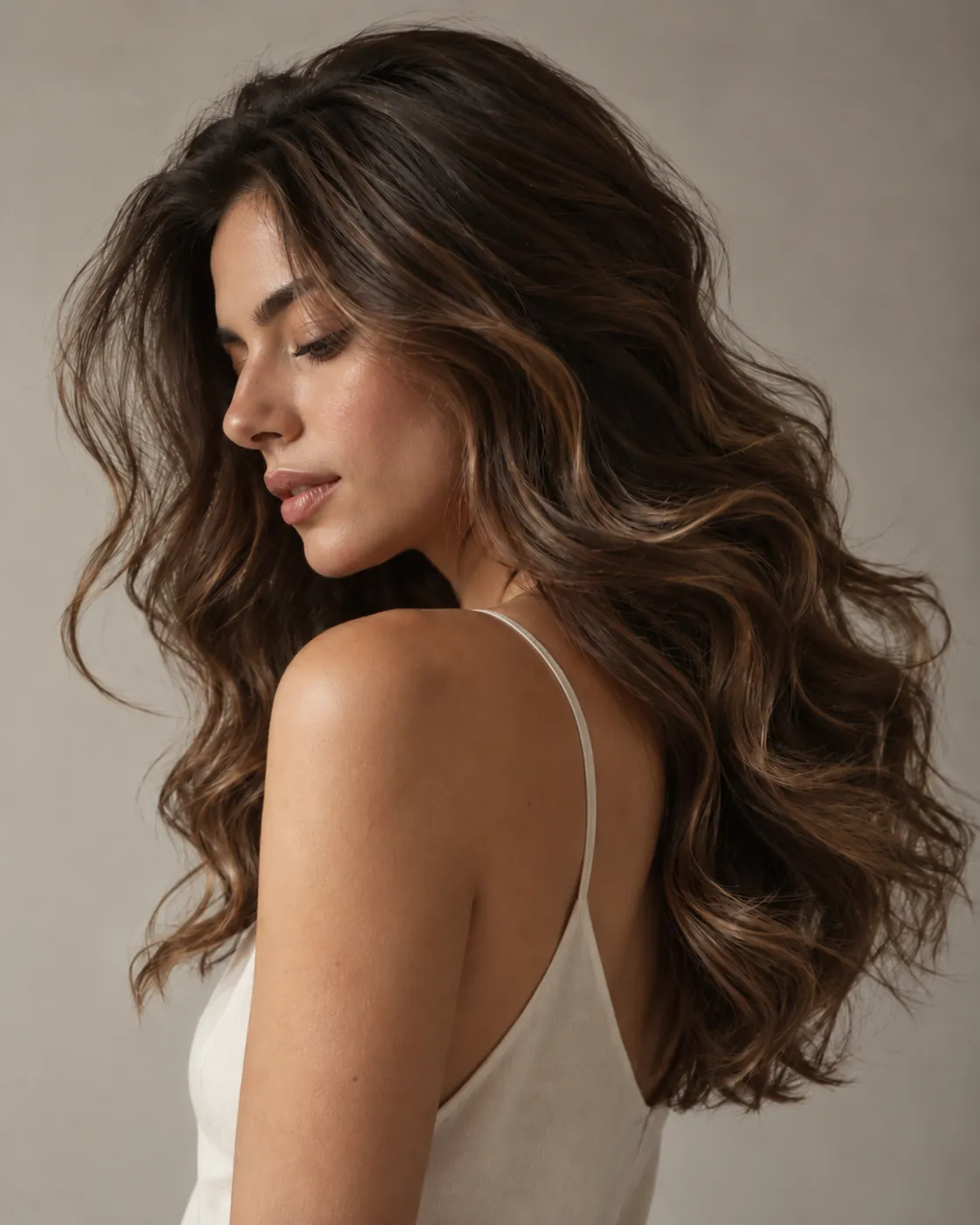 Cliente com cabelo em movimento após corte na COUPE